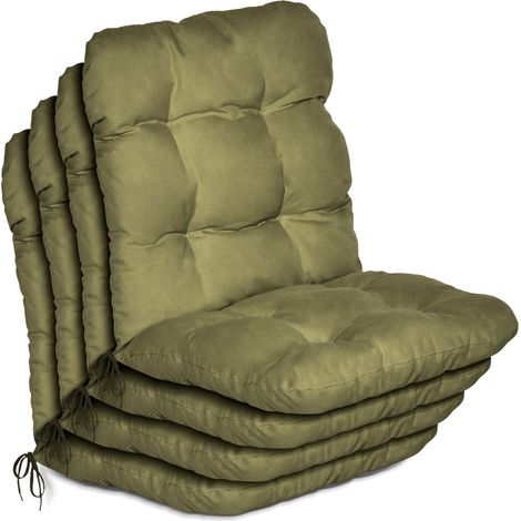 Lot de 4 coussins d'appui pour fauteuils à dossier bas « Flair NL », 100 x 50 x 8 cm, vert olive (1/5)