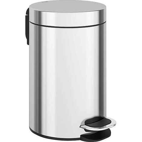 Hewi Corbeille à dechets, 3l, Softclose acier inox poli brillant