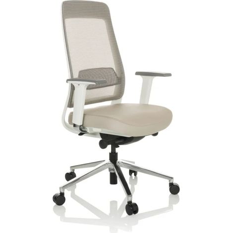 [NEUWERTIG] B-Ware Bürostuhl Drehstuhl Chiaro T2 White Netzstoff Grau Beige Schreibtisch Hjh Office