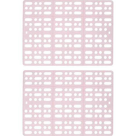 Lot de 2 tapis de protection en plastique pour cage de jeu pour lapin, avec 4 fixations (rose). (1/3)