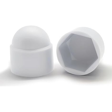 25 Pièces Cache Ecrou Blanc, Cache-écrous M6, Pour Clé De 10 mm, Capuchons De Protection Plastique Cache Boulon Pour Recouvrir Les écrous et Les Têtes De Vis Hexagonales (1/5)