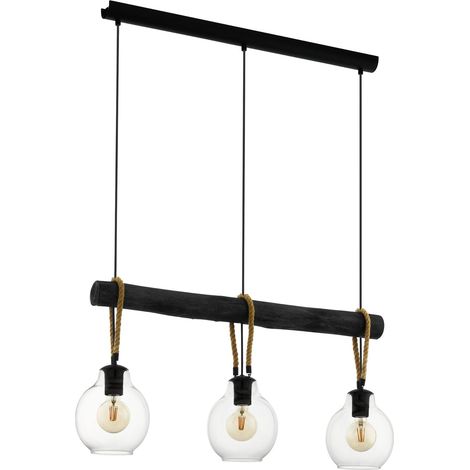 Suspension luminaire Roding, lustre chambre vintage à 3 flammes (1/4)