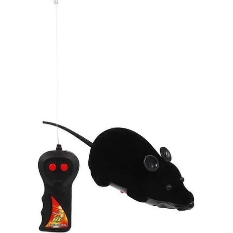 Jouet télécommandé farce : faux rat en peluche réaliste, souris, jouet effrayant pour chat, chien ou enfant. (1/5)
