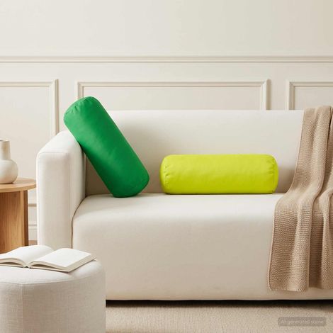 vidaXL Cushion Cover 2 pcs HEERLEN Green 脴 15 x 40 cm Polyester (1/5)