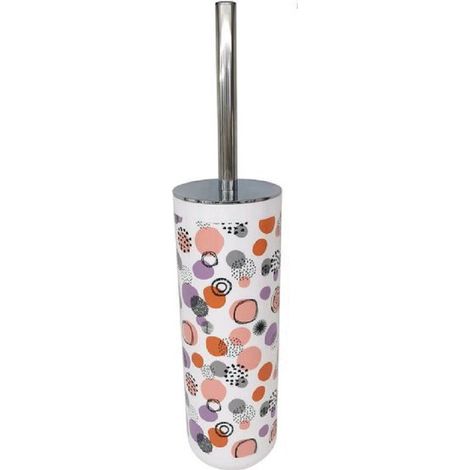 TRADE SHOP - Portascopino A Cilindro 9.1x26.8cm Scopino Bagno Wc Toilette Sfere Astratte 87085 - (1/2)