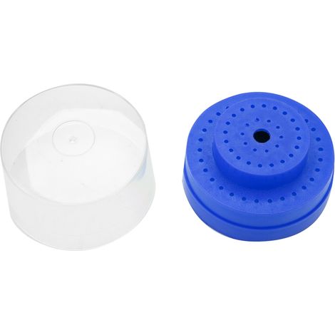 Porte-instrument dentaire 60 alvéoles, bloc rond bleu pour forets et fraises, étui de rangement stérile, organisateur de tourne-pièces, boîte à outils pro. (1/5)