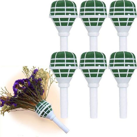Support de Bouquet de Mariée - Mousse Florale pour Poignée - Vert - 6 Pièces (1/4)