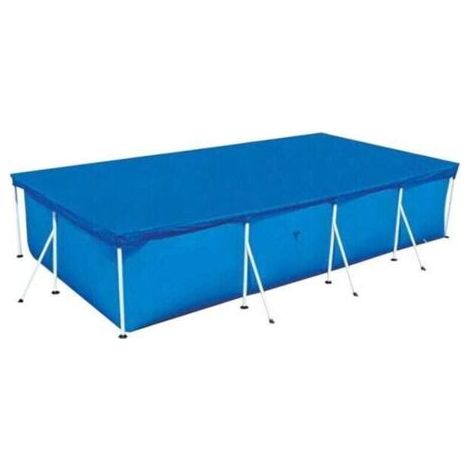 Couverture tubulaire rectangulaire pour piscine, couverture à bulles pour piscine, couverture imperméable - Bleue (220 x 150 cm)
