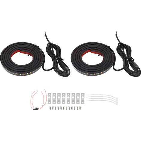 2 Plaques de seuil LED 800LM Blanc Ambre 12V-24V pour Pick-up SUV ATV (1/5)