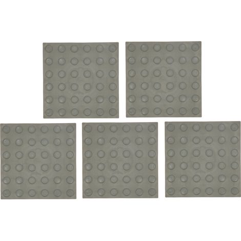 Dalles de sol en caoutchouc antidérapantes, signalétique tactile, trottoirs sans visibilité, plaques de base routières, grises (1/5)