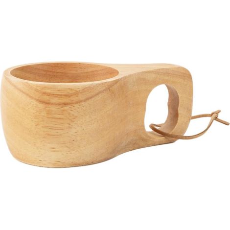 Tasse à café en bois naturel portable, mug écologique avec anse en bois dur léger, idéal pour voyage et bureau, finition durable (1/5)