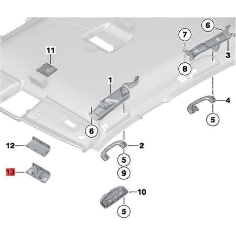 Cache de lampe de lecture de voiture 51448036236 compatible avec X1 E84 3' E91 2005-2015, capuchon d'interrupteur de lampe de toit ouvrant 514471 (1/5)