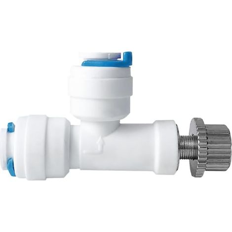 Manual Flow Limiter Water Flow Control Valve Water Flow Regulator 1/4" to 1/4" Hose for Reverse Osmosis Water Systems (L-Shape)