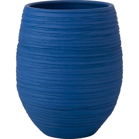 Cachepot en céramique bleu esprit fiesta pour intérieur élégant - Bleu intense mat (1/3)