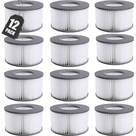 Cartouches de Filtre pour MSpa filtres,12 pcs Filtre compatibles avec Les modèles pour Whirlpool MSpa à partir de 2020, Cartouche de Filtre à Eau pour piscines gonflables, Bains à remous et spas (1/5)