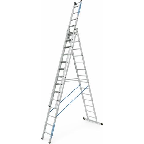 [GEBRAUCHT] B-Ware Zarges Leiter Mehrzweckleiter Stehleiter 3x14 Stufen Aluminium Hybridbauweise