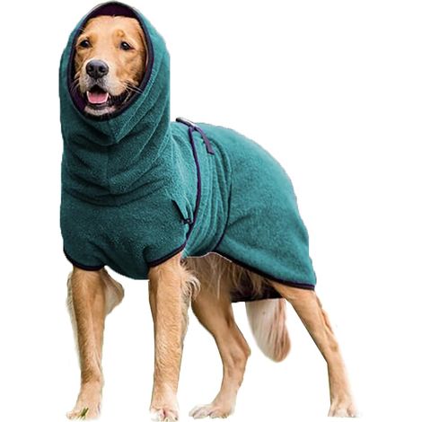 Peignoir de bain pour chien et chat - Serviette absorbante et réglable en microfibre - Séchage rapide - Super absorbant,L (1/4)