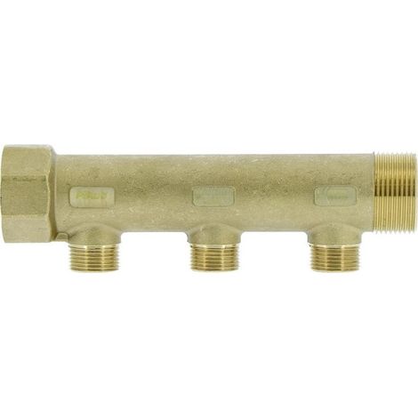 Collecteur de distribution laiton 1"1/4 3 sorties 1/2" à portée plate certifié ACS chauffage et sanitaire - THERMADOR COLC333P
