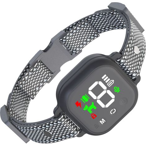 Collar antiladridos, control inteligente de ladridos, 3 modos: estático/vibración/sonido, negro