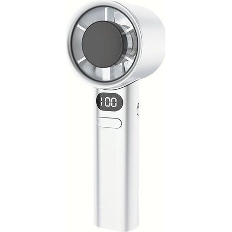 Tragbarer Turboventilator, 2000 mAh, USB-aufladbar, kleiner Taschenventilator mit 120 stufenlos einstellbaren Geschwindigkeiten (weiß) (1/5)