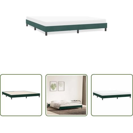 vidaXL Matratze -  Bettgestell ohne Matratze Dunkelgrün 180x210 cm Samt (1/5)
