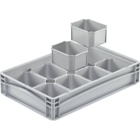 Eurobox Einsatzkasten grau 1/2 quer (1/4)
