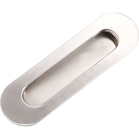 2er-Pack Einbaugriffe, ovale Türgriffe, versteckte Fingergriffe, Edelstahl, silberfarben
