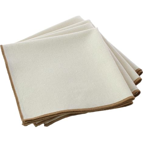 Lot de 4 Serviettes de table 40 x 40 cm Linna ecru