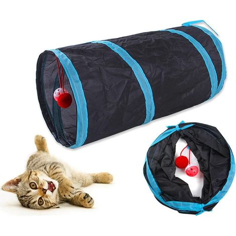 Tunnel pour Chat,2 Voies,Tunnel Tube,Grotte pour Chien,Pliable Labyrinthe Tunnels,linteractif Pop-up Labyrinthe Maison,Tunnel Tube pour Les Chats Lapins Chiens Chats (1/5)
