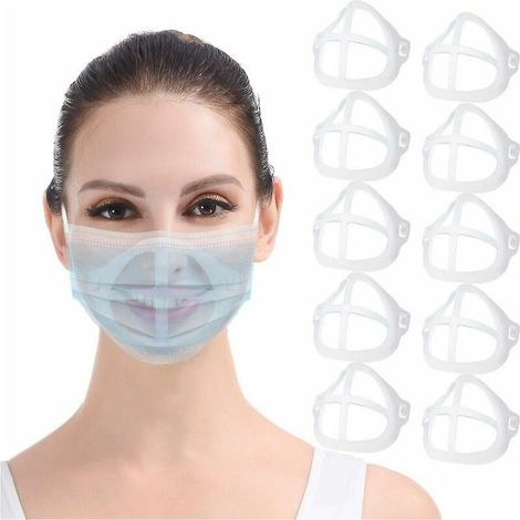 Lot de 10 supports de masque 3D en silicone, avec coussinets nasaux réutilisables (1/5)