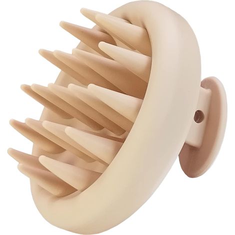 Brosse de massage du cuir chevelu, brosse de massage manuelle entièrement en silicone pour cheveux mouillés et secs, poils en silicone souple pour un nettoyage en douceur, protège le cuir chevelu sens (1/5)