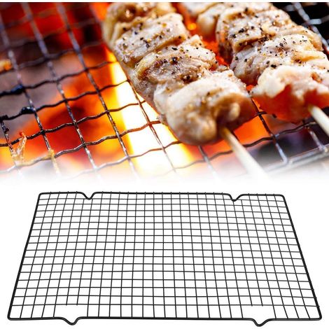 Filet de cuisson en carbone pour barbecue, grille rectangulaire, tapis de cuisson, accessoire de pique-nique en extérieur, 25 x 40 cm, une pièce (1/5)