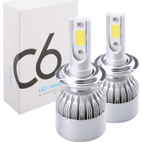 Paire De Feux De Croisement C6 Hb3 9005 6000k Led 8v-48v F 36w/3800lm Voiture Moto