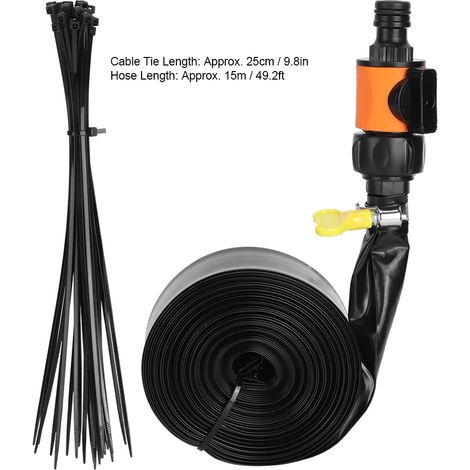 [Tuyau d'Arrosage] Mano Irrigation - Sprinkler Hose Trampoline PVC 15m avec Attaches en Orange - Accessoire Cooling pour Trampoline et Jardin (1/5)