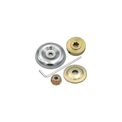 Kit de Réparation Universel pour Débroussailleuse - 5 Pièces avec Écrous Métalliques, Plaques de Fixation et Adaptateur pour Lames de Tondeuse (1/5)