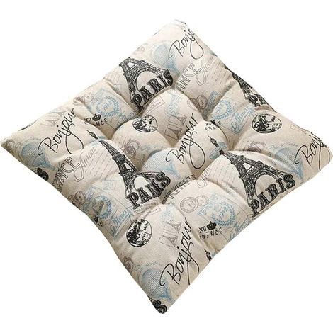 Lot de 2 coussins de chaise, carré/rond, coussin d'assise épais, coussin décoratif rempli, coussin de jardin pour chaise de jardin, chaise de cuisine ou de salle à manger, intérieur et extérieur (1/5)