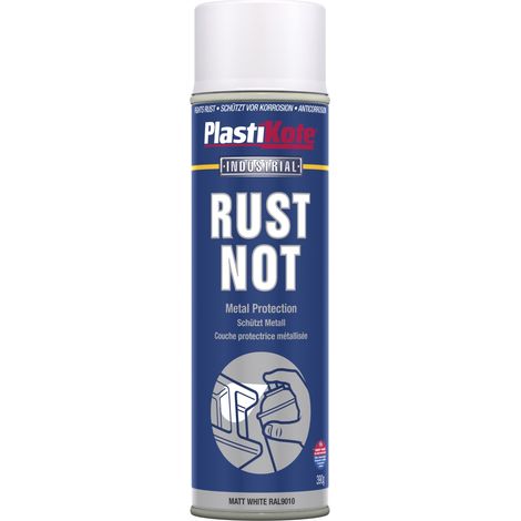 PlastiKote Rust-Resistant Aerosol Spray Paint in Matt White – 500ml (PKT782) (1/2)