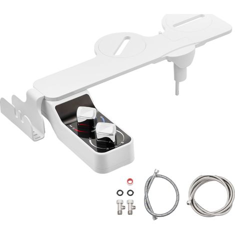 Douche Bidet pour WC, Eau Chaude et Froide sans Électricité - Buses Rétractables Doubles, Pression Réglable, Ultra-Mince 0,3'' pour Hygiène Intime et Femme (1/5)