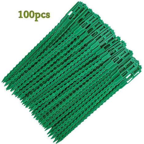 Verstellbare Pflanzenbinder, 100er-Packung – Gartenbinder aus Kunststoff – Wiederverwendbare Kabelbinder für Grünpflanzen und Sträucher, 13 cm