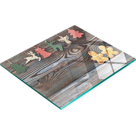 Tabla de cocina de vidrio duradera y elegante con diseño navideño de 60x52 cm. (1/5)