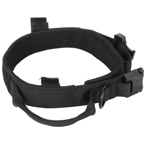 Collier pour chien de compagnie, race moyenne à grande, collier de dressage tactique, boucle en métal, sangle pour chat et chien, noir. (1/5)