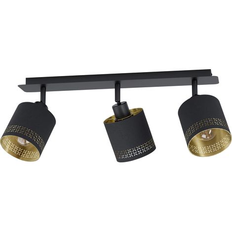 Eglo 3er Spot Esteperra schwarz-gold 57,5 x 9 cm E27 Deckenlampen & Kronleuchter (1/3)