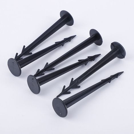 Lot de 100 Piquets d'ancrage en Plastique Noir 12 cm résistants aux UV (1/5)