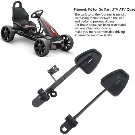 Kit Karting / UTV / Quad : Jeu de 2 pédales de frein et d'accélérateur en fer anti-dérapant pour véhicule récréatif (1/5)