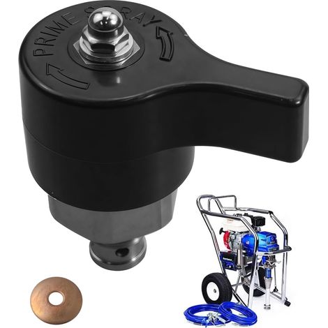 Neues verbessertes Ablassventil passend für Graco 5900 7900 833 Airless-Sprühgerät, Prime-Sprühventil-Set, Farbsprühzubehör, ersetzt 245103 (1/5)