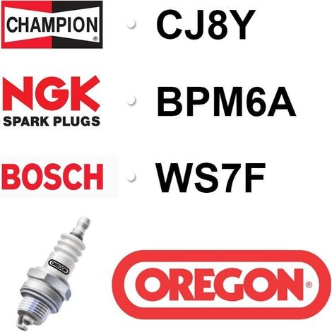 Bougie OREGON - CHAMPION cj8y NGK bpm6a BOSCH ws7f