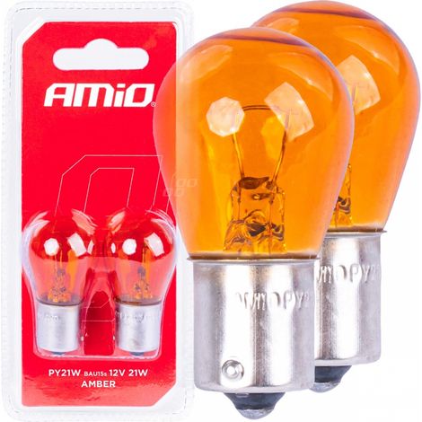 Bombillas halógenas PY21W BAU15S 12V naranjas, 2 unidades, blíster amio-03352 (1/4)