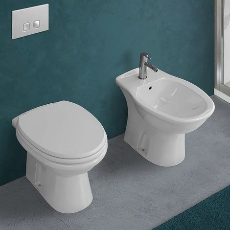 Coppia di sanitari tradizionali e copriwater con chiusura rallentata Karla (1/5)