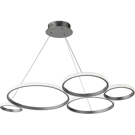 Lampada a sospensione LED POIS in metallo verniciato 108 cm SILVER (1/4)