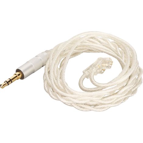 Câble de mise à niveau pour écouteurs, connecteur 2 broches 0,78 mm, prise jack 3,5 mm, âme en cuivre plaqué argent, remplace le câble des écouteurs pour UE3X et UE18. (1/5)